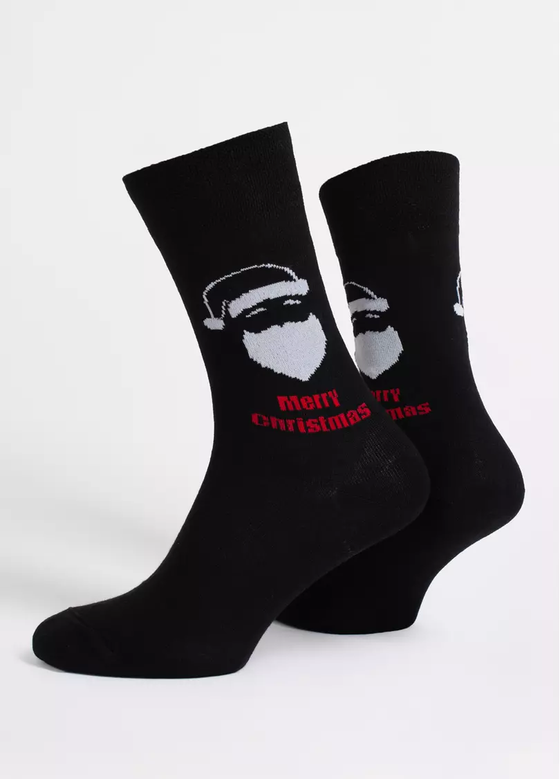 Мужские новогодние носки MS3 NEW YEAR 2603 black (черный)