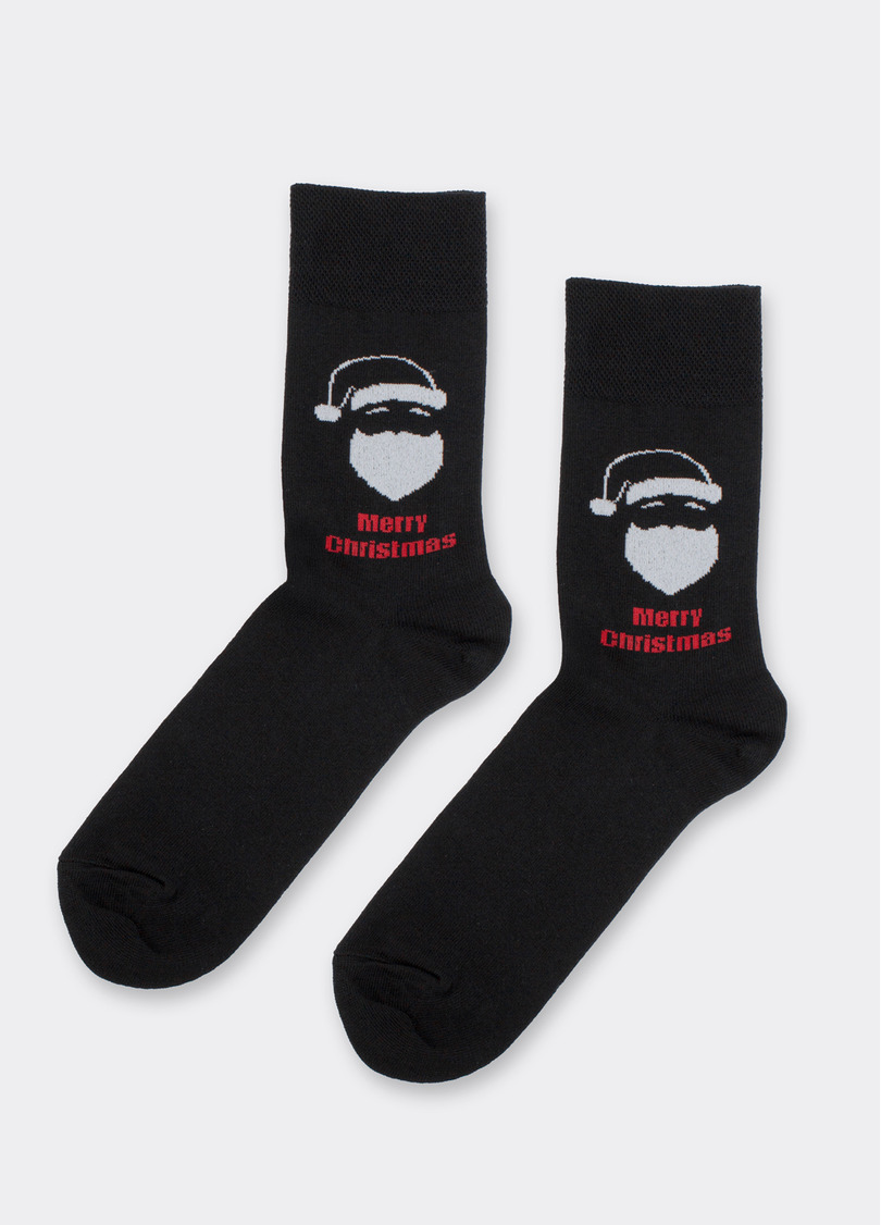 Мужские новогодние носки MS3 NEW YEAR 2603 black (черный)