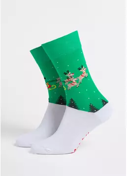 Мужские носки новогодние MS3 NEW YEAR 2606 green (зеленый)