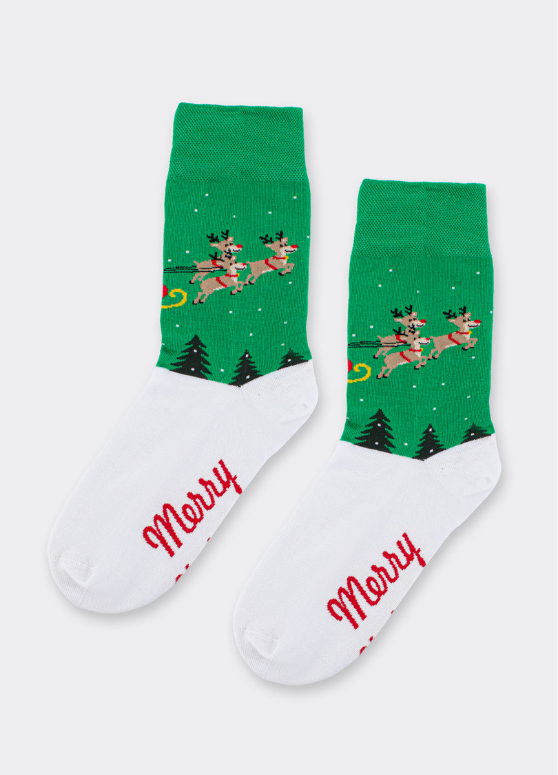 Мужские носки новогодние MS3 NEW YEAR 2606 green (зеленый)