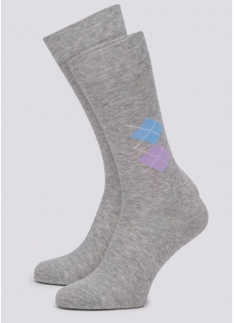 Высокие носки мужские хлопковые MS3 SOFT COMFORT 001 (M) [MS3M/Sl-001] light grey melange (серый меланж)