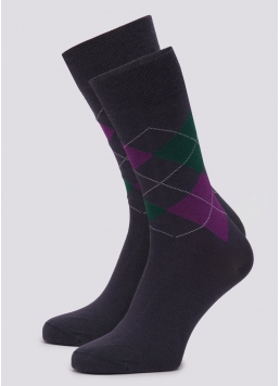 Мужские носки с геометрическим узором MS3 SOFT COMFORT 002 [MS3C/Sl-002] iron (серый)