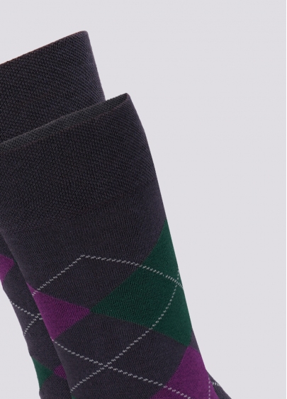 Мужские носки с геометрическим узором MS3 SOFT COMFORT 002 [MS3C/Sl-002] iron (серый)