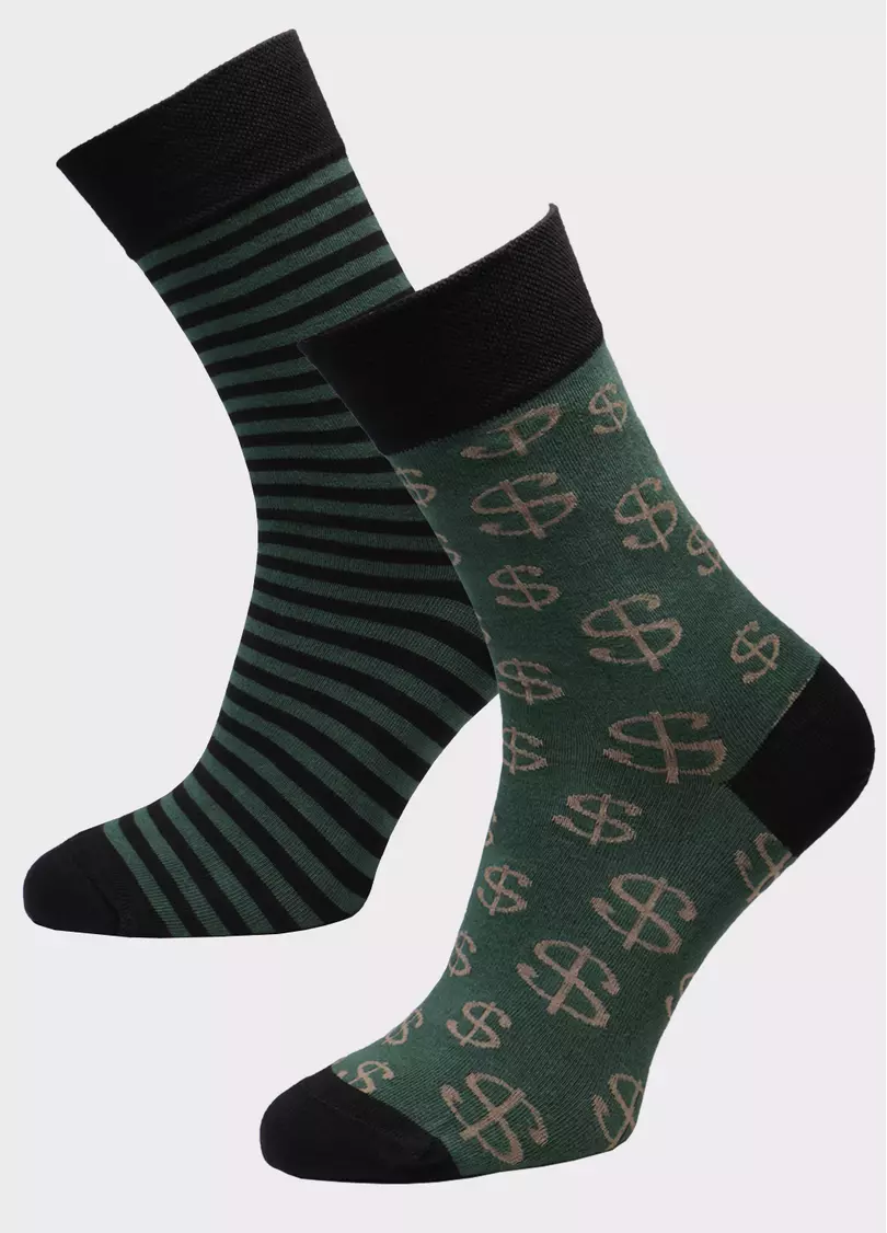 Мужские высокие носки с рисунком MS3 SOFT FASHION 051 (пак х2)