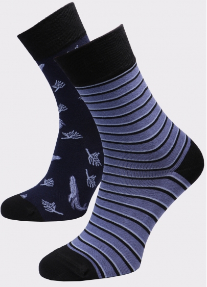 Мужские высокие носки с рисунком MS3 SOFT FASHION 052 (пак х2)