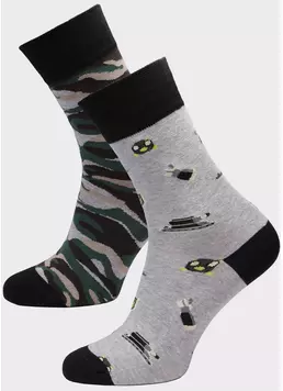 Мужские высокие носки с рисунком MS3 SOFT FASHION 053 (пак х2)