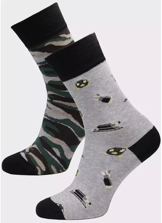 Мужские высокие носки с рисунком MS3 SOFT FASHION 053 (пак х2)