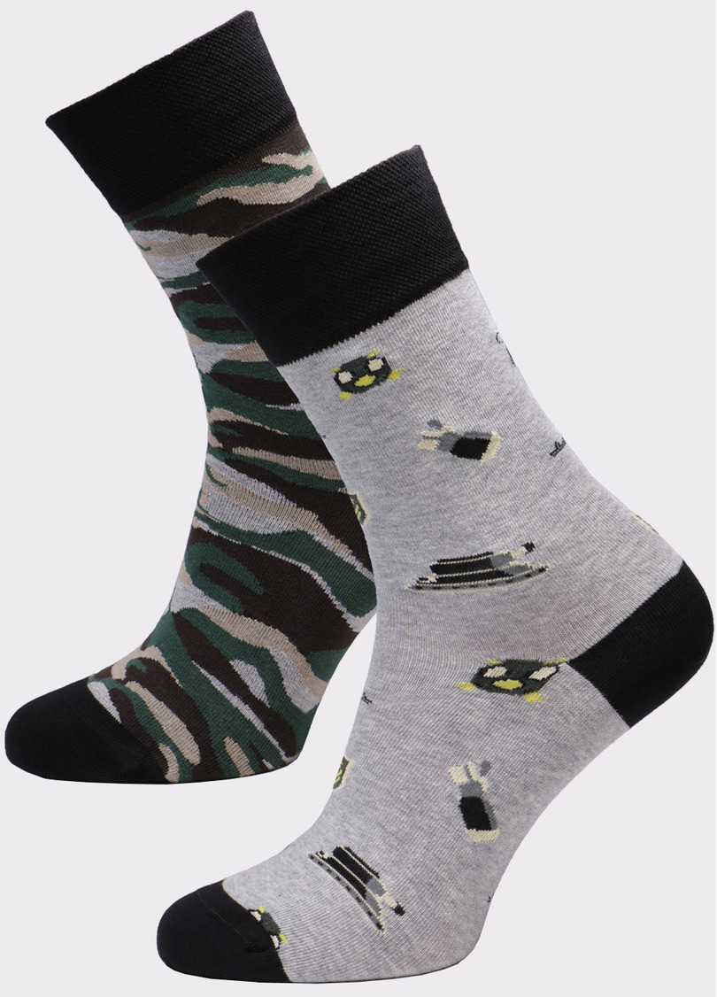 Мужские высокие носки с рисунком MS3 SOFT FASHION 053 (пак х2)