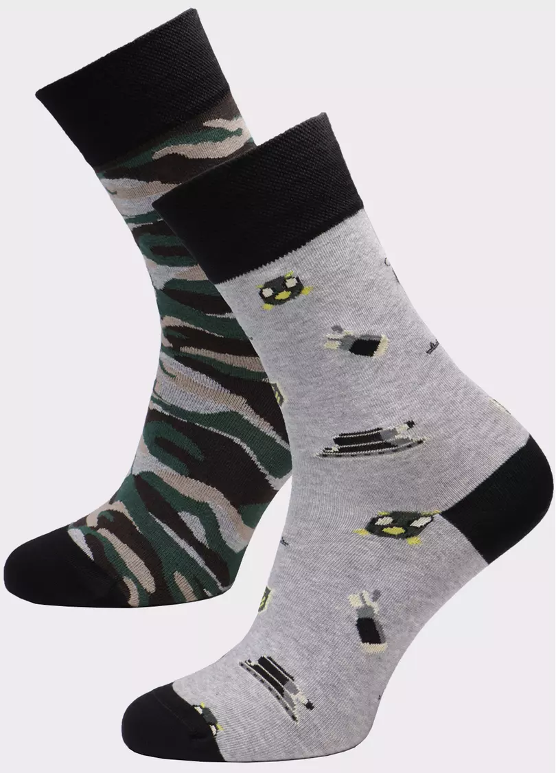Мужские высокие носки с рисунком MS3 SOFT FASHION 053 (пак х2)