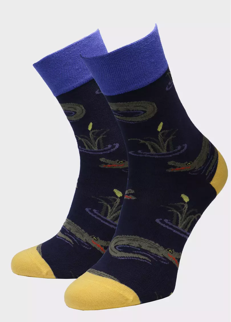 Мужские высокие носки с рисунком MS3 SOFT FASHION 055 (пак х2)