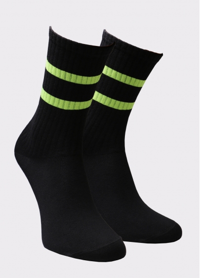 Высокие мужские носки MS3 SOFT NEON 002 black/yellow (черный)