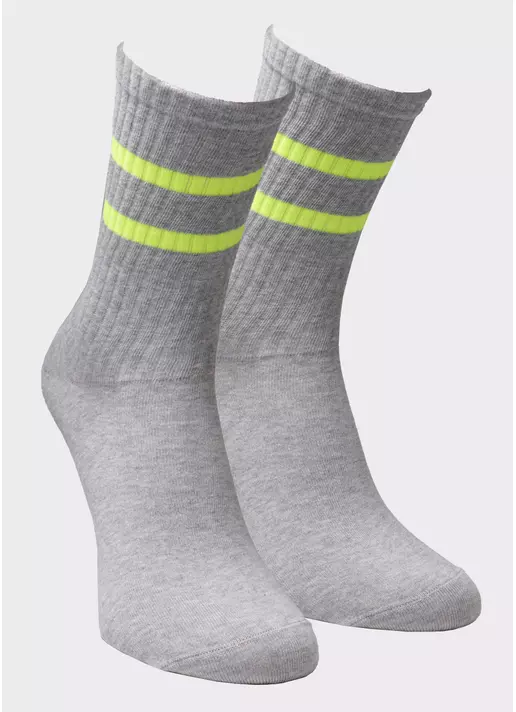 Высокие мужские носки MS3 SOFT NEON 002 light grey melange/yellow (меланж) Высокие мужские носки MS3 SOFT NEON 002 light grey melange/yellow (меланж)