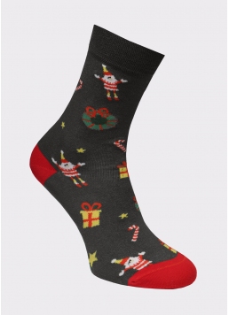 Чоловічі новорічні шкарпетки MS3 SOFT NEW YEAR 20-07 dark grey melange (сірий)