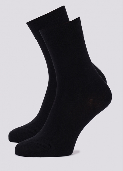 Однотонные мужские носки из хлопка высокие MS3 SOFT PREMIUM CLASSIC (черный)