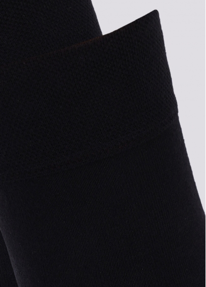 Однотонные мужские носки из хлопка высокие MS3 SOFT PREMIUM CLASSIC (черный)