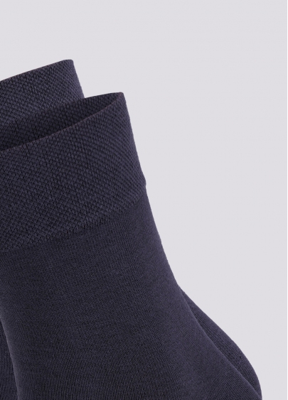 Однотонные мужские носки из хлопка высокие MS3 SOFT PREMIUM CLASSIC iron (серый)