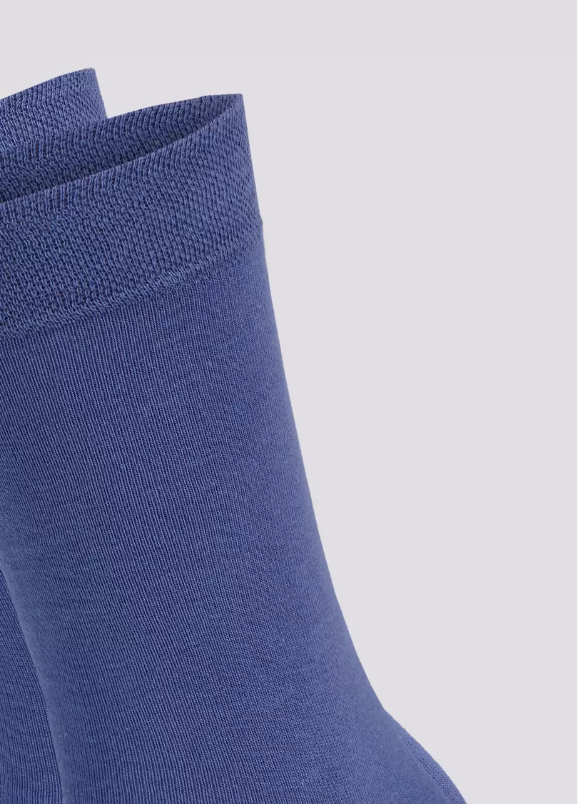 Однотонные мужские носки из хлопка высокие MS3 SOFT PREMIUM CLASSIC jeans (синий)