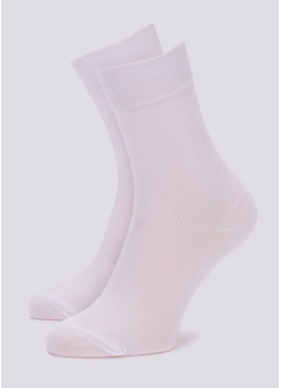 Однотонные мужские носки из хлопка высокие MS3 SOFT PREMIUM CLASSIC (белый)