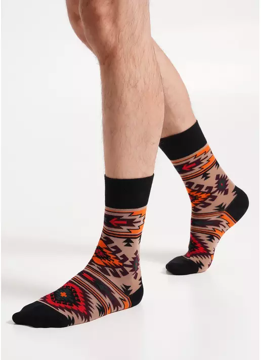 Мужские носки с украинскими узорами MS3 SOFT UKR 003 chantarel (бежевый)