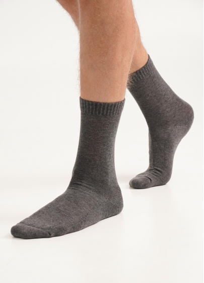 Мужские теплые носки MS3 TERRY CLASSIC 003 dark grey melange (серый)