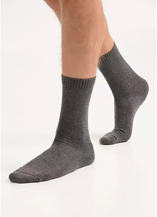 Мужские теплые носки MS3 TERRY CLASSIC 003 dark grey melange (серый)