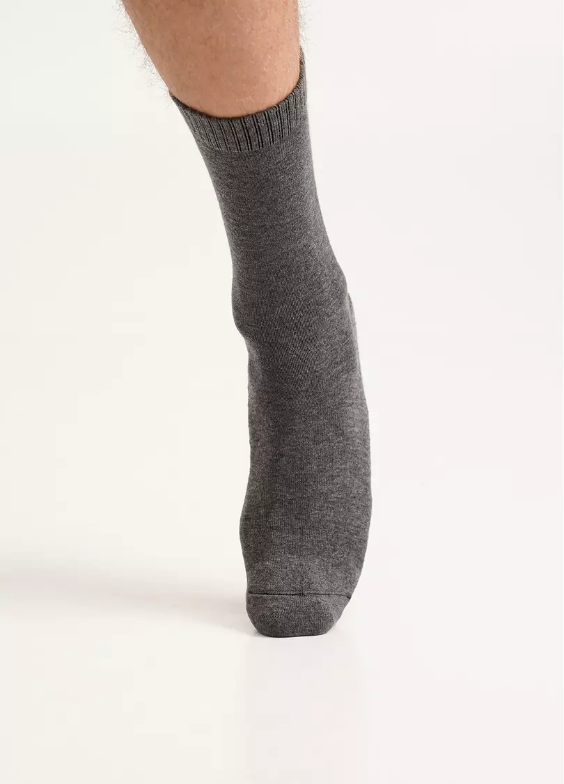 Чоловічі теплі шкарпетки MS3 TERRY CLASSIC 003 dark grey melange (сірий)