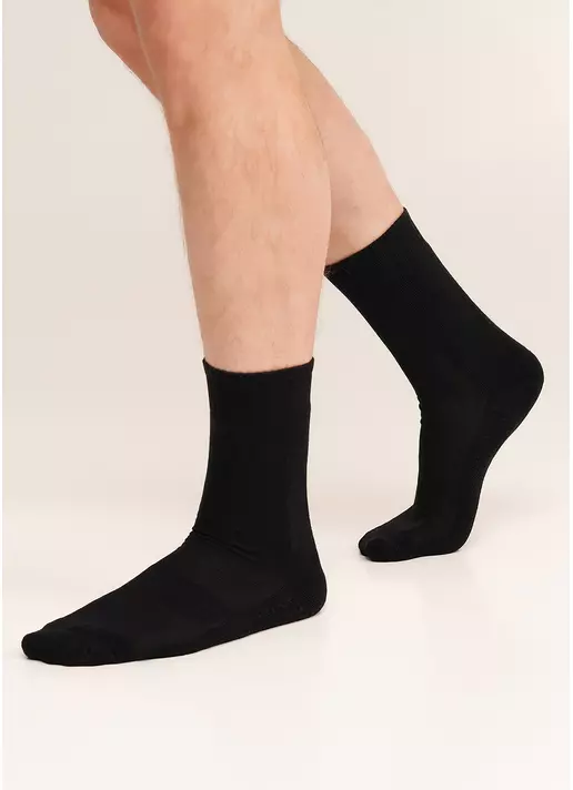 Мужские высокие спортивные носки MS3 TERRY SPORT 006 black (черный)