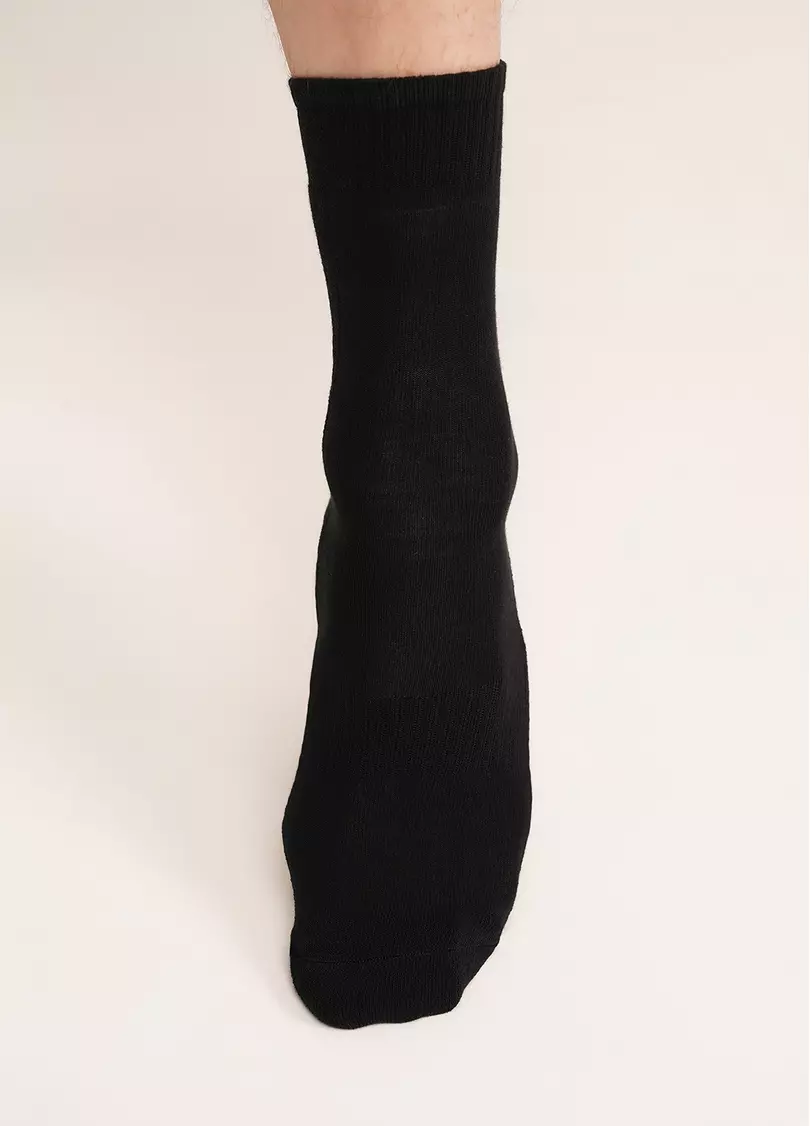 Мужские высокие спортивные носки MS3 TERRY SPORT 006 black (черный)