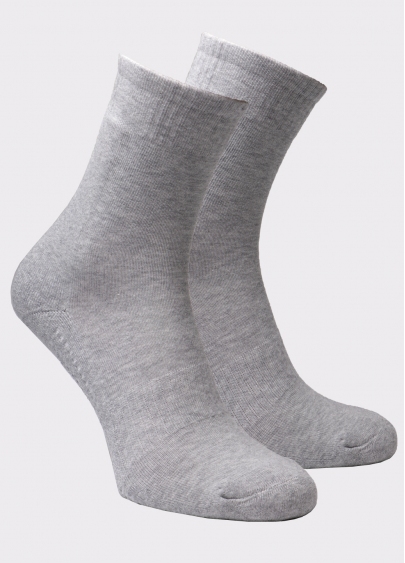 Чоловічі високі спортивні шкарпетки MS3 TERRY SPORT 006 light grey melange (меланж)