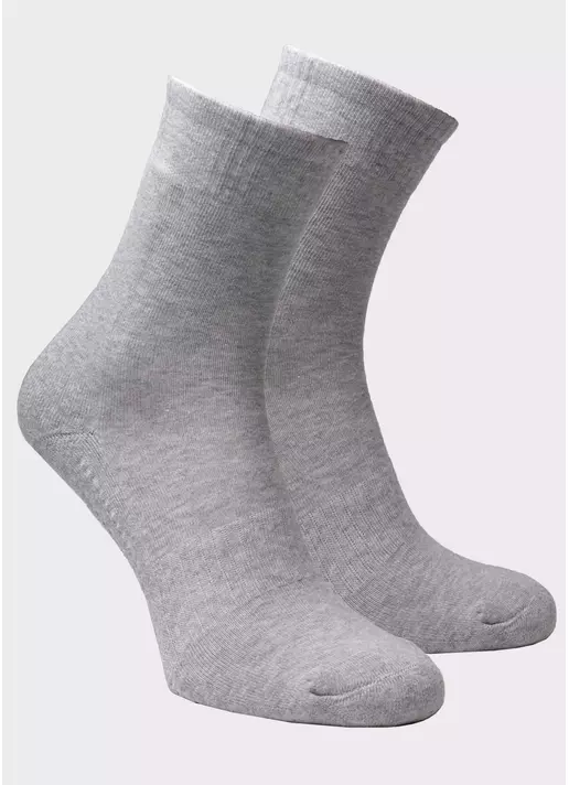 Мужские высокие спортивные носки MS3 TERRY SPORT 006 light grey melange (меланж)