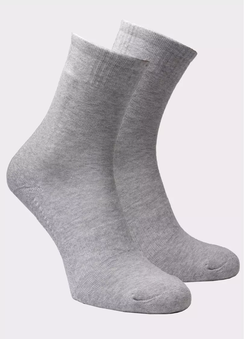 Чоловічі високі спортивні шкарпетки MS3 TERRY SPORT 006 light grey melange (меланж)