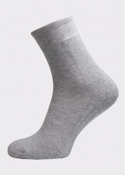 Мужские высокие спортивные носки MS3 TERRY SPORT 006 light grey melange (меланж)