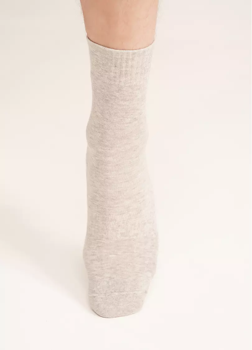 Чоловічі високі спортивні шкарпетки MS3 TERRY SPORT 006 silver melange (сірий)