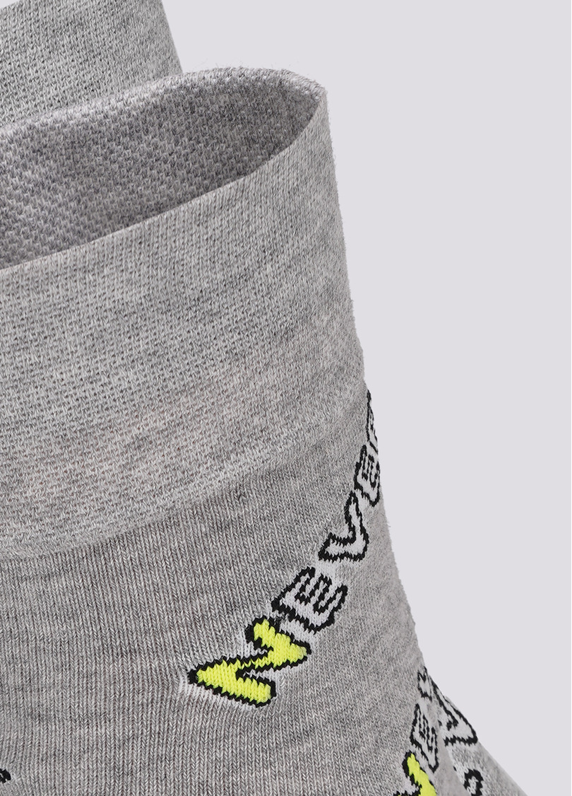 Мужские носки в надписи "NEVER" MS3 TEXT 002 light grey melange (серый меланж)
