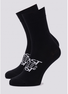 Високі чоловічі шкарпетки з написом "FAST NEVER LAST" MS3 TEXT 003