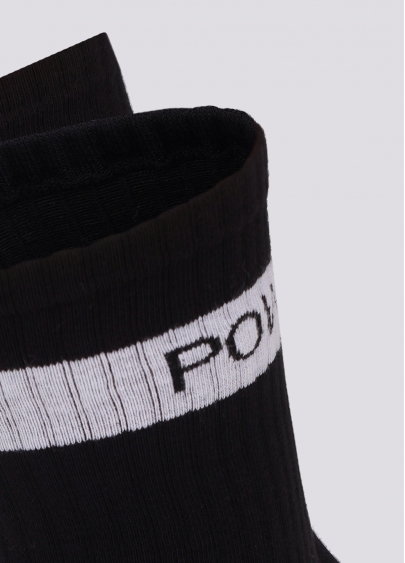 Мужские носки с надписью "POWER" по бокам MS3 TEXT STRONG 006 black (черный)