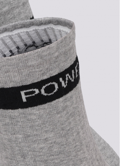 Чоловічі шкарпетки з написом "POWER" з боків MS3 TEXT STRONG 006 light grey melange (сірий меланж)