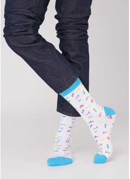 Шкарпетки з малюнками чоловічі MS3C-018 (MSL-018 (2 р-ра) calzino) bianco (білий)