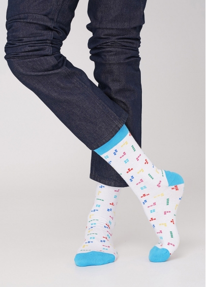 Шкарпетки з малюнками чоловічі MS3C-018 (MSL-018 (2 р-ра) calzino) bianco (білий)