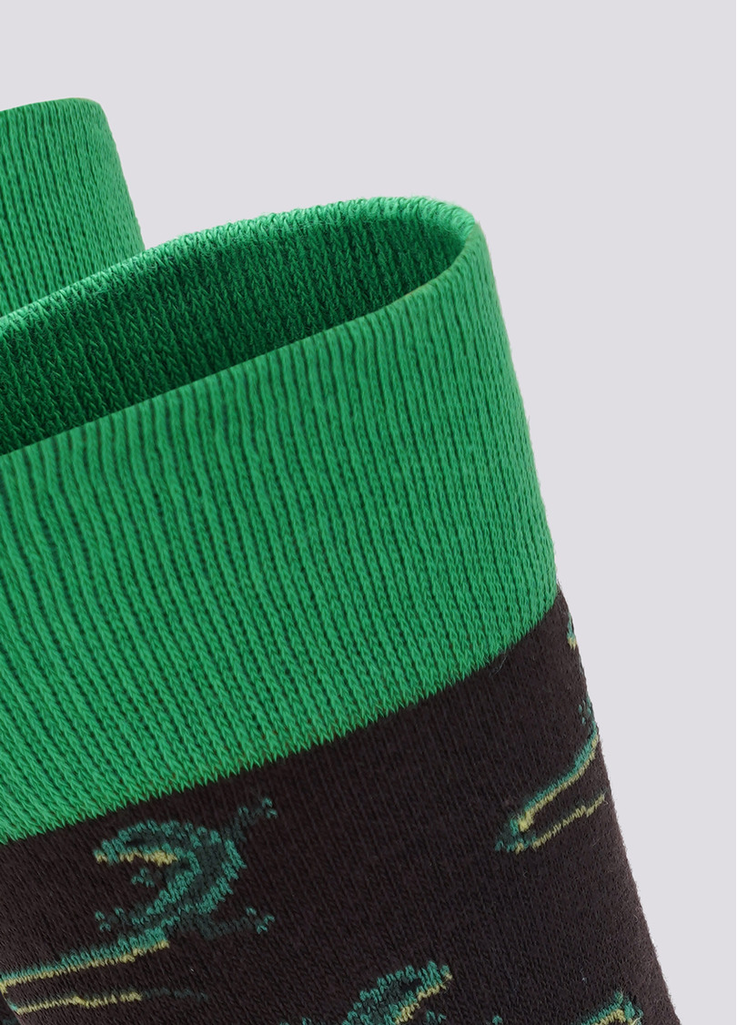 Высокие носки мужские с рисунком MS3C-020 (MSL-020 (2 р-ра) calzino) brown (коричневый)