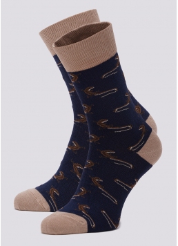 Високі шкарпетки чоловічі з малюнком MS3C-020 (MSL-020 (2 р-ра) calzino) navy (синій)