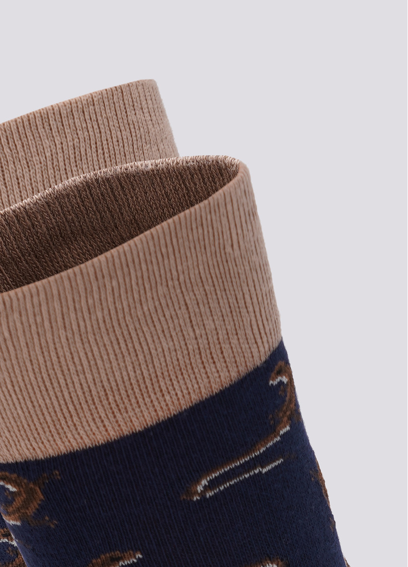 Высокие носки мужские с рисунком MS3C-020 (MSL-020 (2 р-ра) calzino) navy (синий)