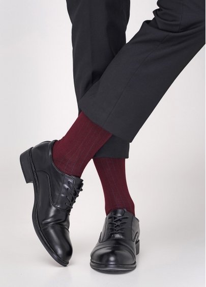 Хлопковые носки мужские MS3C/Sl-102 dark bordo (бордовый)