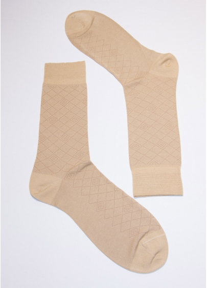 Чоловічі шкарпетки з принтом MS3C/Sl-203 beige (бежевий)