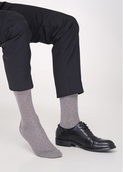 Мужские высокие носки MS3C/Sl-204 grey (серый)