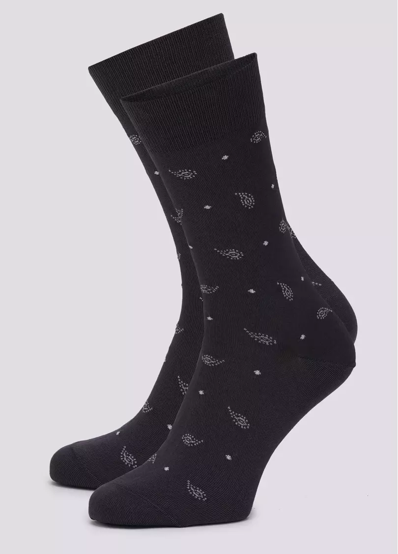 Мужские носки с узором пейсли MS3C/Sl-305 (ELEGANT 305 calzino) dark grey (серый)