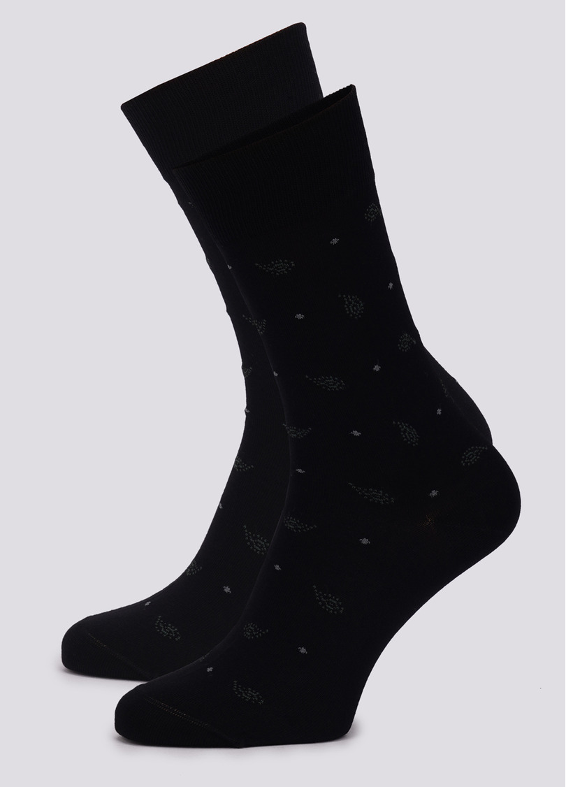 Чоловічі шкарпетки з візерунком пейслі MS3C/Sl-305 (ELEGANT 305 calzino) nero (чорний)