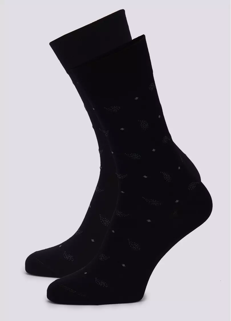 Чоловічі шкарпетки з візерунком пейслі MS3C/Sl-305 (ELEGANT 305 calzino) nero (чорний)