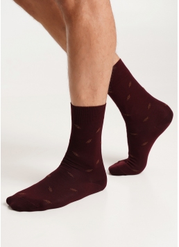 Шкарпетки чоловічі з малюнком MS3C/Sl-306 (ELEGANT 306 calzino) bordo (бордовий)