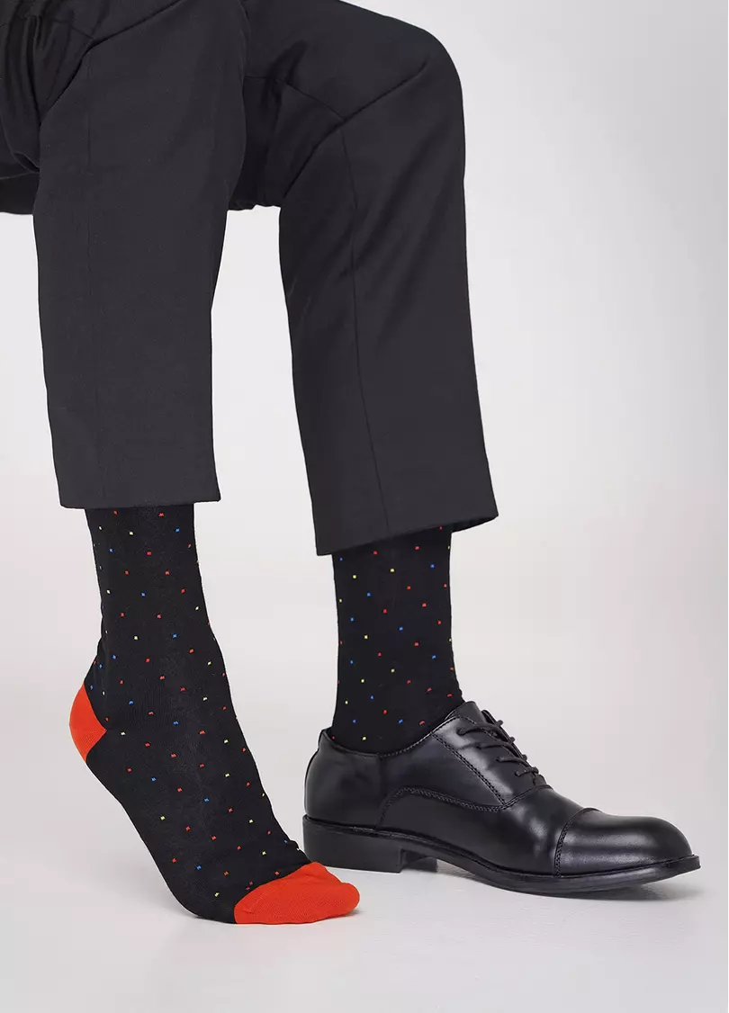 Носки в горошек мужские MS3C/Sl-402 black (черный)